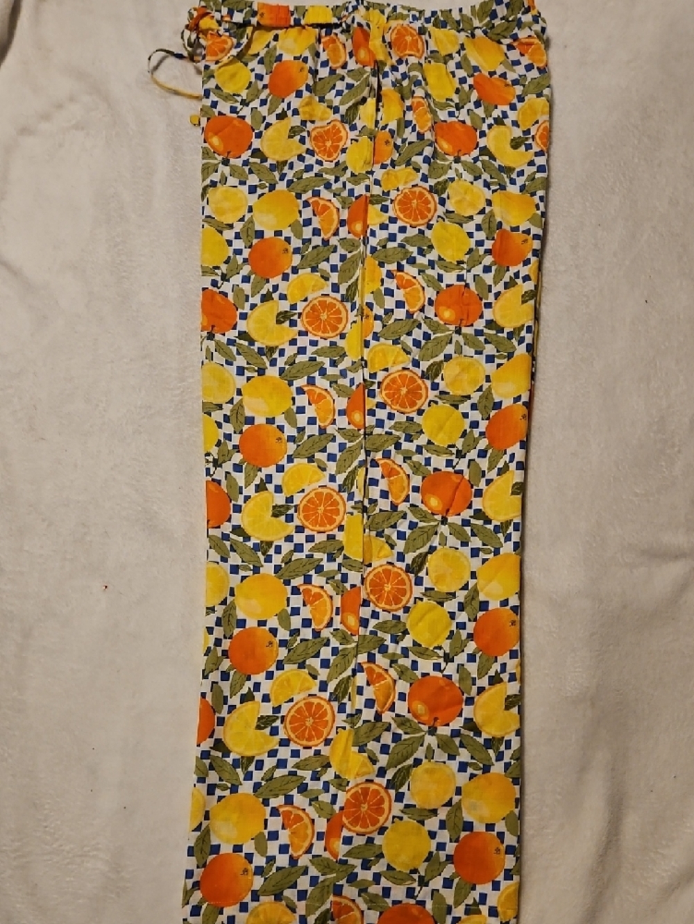 Rose & Olive Orange Yellow Citrus Print Boot Cut Pants - Picture 3 of 5
